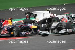 29.08.2010 Spa, Belgium,  Sebastian Vettel (GER), Red Bull Racing and Kamui Kobayashi (JAP), BMW Sauber F1 Team  - Formula 1 World Championship, Rd 13, Belgium Grand Prix, Sunday Race