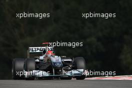 28.08.2010 Spa, Belgium,  Michael Schumacher (GER), Mercedes GP  - Formula 1 World Championship, Rd 13, Belgium Grand Prix, Saturday Practice