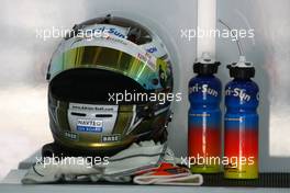 12.03.2010 Sakhir, Bahrain,  Helmet of Adrian Sutil (GER), Force India F1 Team  - Formula 1 World Championship, Rd 1, Bahrain Grand Prix, Friday Practice