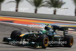 12.03.2010 Sakhir, Bahrain,  Heikki Kovalainen (FIN), Lotus F1 Team, T127- Formula 1 World Championship, Rd 1, Bahrain Grand Prix, Friday Practice