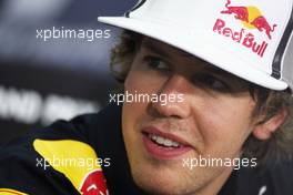 12.03.2010 Sakhir, Bahrain,  Sebastian Vettel (GER), Red Bull Racing - Formula 1 World Championship, Rd 1, Bahrain Grand Prix, Friday Press Conference