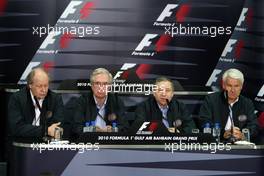 12.03.2010 Sakhir, Bahrain,  FIA press conference, Jean Todt (FRA), FIA president - Formula 1 World Championship, Rd 1, Bahrain Grand Prix, Friday