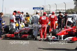 12.03.2010 Sakhir, Bahrain,  F1 Drivers - Formula 1 World Championship, Rd 1, Bahrain Grand Prix, Friday