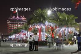12.03.2010 Sakhir, Bahrain,  The Paddock at night - Formula 1 World Championship, Rd 1, Bahrain Grand Prix, Friday