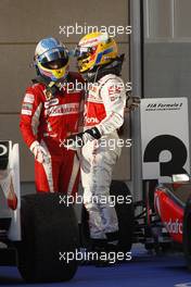 14.03.2010 Sakhir, Bahrain,  Fernando Alonso (ESP), Scuderia Ferrari and Lewis Hamilton (GBR), McLaren Mercedes  - Formula 1 World Championship, Rd 1, Bahrain Grand Prix, Sunday Podium