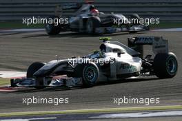 14.03.2010 Sakhir, Bahrain,  Nico Rosberg (GER), Mercedes GP and Michael Schumacher (GER), Mercedes GP  - Formula 1 World Championship, Rd 1, Bahrain Grand Prix, Sunday Race