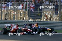 14.03.2010 Sakhir, Bahrain,  Felipe Massa (BRA), Scuderia Ferrari and Sebastian Vettel (GER), Red Bull Racing  - Formula 1 World Championship, Rd 1, Bahrain Grand Prix, Sunday Race