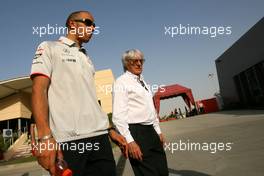 Lewis Hamilton (GBR), McLaren Mercedes and Bernie Ecclestone (GBR)   - Formula 1 World Championship, Rd 1, Bahrain Grand Prix, Saturday