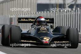 13.03.2010 Sakhir, Bahrain,  60th Anniversary of F1 World Championship, Mario Andretti (USA), 1978 F1 World Champion drives the 1978 Lotus 79  - Formula 1 World Championship, Rd 1, Bahrain Grand Prix, Saturday