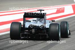 13.03.2010 Sakhir, Bahrain,  Michael Schumacher (GER), Mercedes GP Petronas, W01  wing and diffuser  - Formula 1 World Championship, Rd 1, Bahrain Grand Prix, Saturday Practice