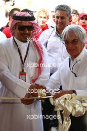13.03.2010 Sakhir, Bahrain,  Bernie Ecclestone (GBR) CEO FOM opens the car display with Crown Prince Shaikh Salman bin Isa Hamad Al Khalifa- Formula 1 World Championship, Rd 1, Bahrain Grand Prix, Saturday