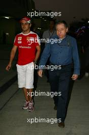 13.03.2010 Sakhir, Bahrain,  Felipe Massa (BRA), Scuderia Ferrari and Jean Todt (FRA), FIA president - Formula 1 World Championship, Rd 1, Bahrain Grand Prix, Saturday