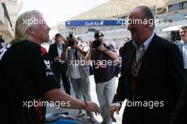14.03.2010 Sakhir, Bahrain,  Sir Richard Branson, Chairman of the Virgin Group with the Kind Carlos of Spain - Formula 1 World Championship, Rd 1, Bahrain Grand Prix, Sunday