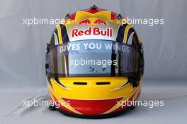 11.03.2010 Sakhir, Bahrain,  Helmet of Jaime Alguersuari (ESP), Scuderia Toro Rosso  - Formula 1 World Championship, Rd 1, Bahrain Grand Prix, Thursday