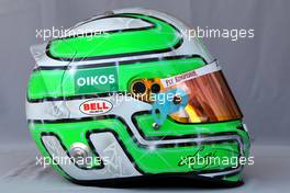 11.03.2010 Sakhir, Bahrain,  Helmet of Vitantonio Liuzzi (ITA), Force India F1 Team  - Formula 1 World Championship, Rd 1, Bahrain Grand Prix, Thursday