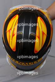 11.03.2010 Sakhir, Bahrain,  Helmet of Robert Kubica (POL), Renault F1 Team  - Formula 1 World Championship, Rd 1, Bahrain Grand Prix, Thursday
