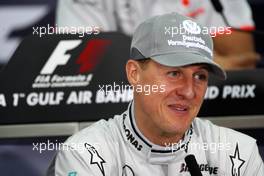 11.03.2010 Sakhir, Bahrain,  Michael Schumacher (GER), Mercedes GP Petronas - Formula 1 World Championship, Rd 1, Bahrain Grand Prix, Thursday Press Conference