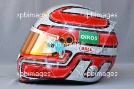 11.03.2010 Sakhir, Bahrain,  Helmet of Vitantonio Liuzzi (ITA), Force India F1 Team  - Formula 1 World Championship, Rd 1, Bahrain Grand Prix, Thursday
