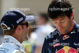 11.03.2010 Sakhir, Bahrain,  Rubens Barrichello (BRA), Williams F1 Team, Mark Webber (AUS), Red Bull Racing - Formula 1 World Championship, Rd 1, Bahrain Grand Prix, Thursday