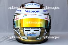 11.03.2010 Sakhir, Bahrain,  Helmet of Adrian Sutil (GER), Force India F1 Team  - Formula 1 World Championship, Rd 1, Bahrain Grand Prix, Thursday