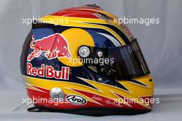 11.03.2010 Sakhir, Bahrain,  Helmet of Jaime Alguersuari (ESP), Scuderia Toro Rosso  - Formula 1 World Championship, Rd 1, Bahrain Grand Prix, Thursday