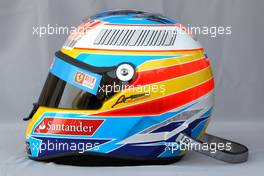 11.03.2010 Sakhir, Bahrain,  Helmet of Fernando Alonso (ESP), Scuderia Ferrari  - Formula 1 World Championship, Rd 1, Bahrain Grand Prix, Thursday