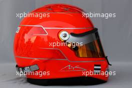 11.03.2010 Sakhir, Bahrain,  Helmet of Michael Schumacher (GER), Mercedes GP  - Formula 1 World Championship, Rd 1, Bahrain Grand Prix, Thursday