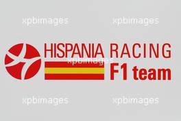10.03.2010 Sakhir, Bahrain,  Hispania Racing F1 Team logo - Formula 1 World Championship, Rd 1, Bahrain Grand Prix, Wednesday