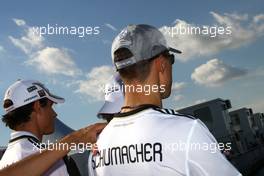 11.06.2010 Montreal, Canada,  Michael Schumacher (GER), Mercedes GP supporting German football team  - Formula 1 World Championship, Rd 8, Canadian Grand Prix, Friday