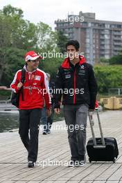 11.06.2010 Montreal, Canada,  Felipe Massa (BRA), Scuderia Ferrari and Lucas di Grassi (BRA), Virgin Racing  - Formula 1 World Championship, Rd 8, Canadian Grand Prix, Friday