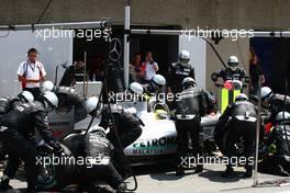 13.06.2010 Montreal, Canada,  Nico Rosberg (GER), Mercedes GP Petronas   pit stop - Formula 1 World Championship, Rd 8, Canadian Grand Prix, Sunday Race