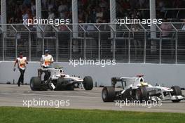 13.06.2010 Montreal, Canada,  Pedro de la Rosa (ESP), BMW Sauber F1 Team crashed out - Formula 1 World Championship, Rd 8, Canadian Grand Prix, Sunday Race