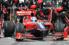 13.06.2010 Montreal, Canada,  Timo Glock (GER), Virgin Racing VR-01 pit stop - Formula 1 World Championship, Rd 8, Canadian Grand Prix, Sunday Race