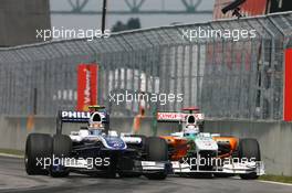 13.06.2010 Montreal, Canada,  Nico Hulkenberg (GER), Williams F1 Team and Adrian Sutil (GER), Force India F1 Team - Formula 1 World Championship, Rd 8, Canadian Grand Prix, Sunday Race