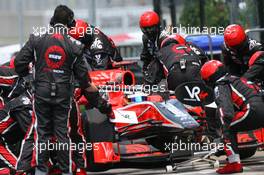 13.06.2010 Montreal, Canada,  Timo Glock (GER), Virgin Racing VR-01 pit stop - Formula 1 World Championship, Rd 8, Canadian Grand Prix, Sunday Race