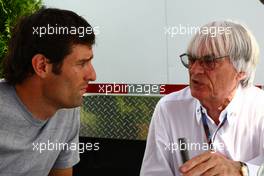 12.06.2010 Montreal, Canada,  Mark Webber (AUS), Red Bull Racing and Bernie Ecclestone (GBR)  - Formula 1 World Championship, Rd 8, Canadian Grand Prix, Saturday