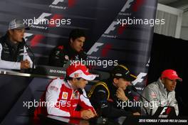 10.06.2010 Montreal, Canada,  Felipe Massa (BRA), Scuderia Ferrari, Robert Kubica (POL), Renault F1 Team and Lewis Hamilton (GBR), McLaren Mercedes  - Formula 1 World Championship, Rd 8, Canadian Grand Prix, Thursday