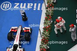 18.04.2010 Shanghai, China,  Jenson Button (GBR), McLaren Mercedes and Lewis Hamilton (GBR), McLaren Mercedes - Formula 1 World Championship, Rd 4, Chinese Grand Prix, Sunday Podium