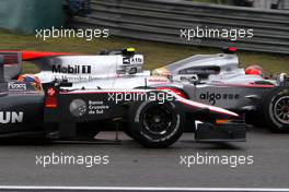 18.04.2010 Shanghai, China,  Karun Chandhok (IND), Hispania Racing F1 Team HRT, Lewis Hamilton (GBR), McLaren Mercedes, Michael Schumacher (GER), Mercedes GP Petronas - Formula 1 World Championship, Rd 4, Chinese Grand Prix, Sunday Race