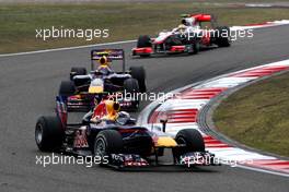 18.04.2010 Shanghai, China,  Sebastian Vettel (GER), Red Bull Racing, RB6 leads Mark Webber (AUS), Red Bull Racing, RB6 - Formula 1 World Championship, Rd 4, Chinese Grand Prix, Sunday Race
