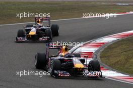 18.04.2010 Shanghai, China,  Mark Webber (AUS), Red Bull Racing, RB6 leads Sebastian Vettel (GER), Red Bull Racing, RB6 - Formula 1 World Championship, Rd 4, Chinese Grand Prix, Sunday Race