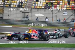 18.04.2010 Shanghai, China,  Sebastian Vettel (GER), Red Bull Racing leads Michael Schumacher (GER), Mercedes GP Petronas - Formula 1 World Championship, Rd 4, Chinese Grand Prix, Sunday Race