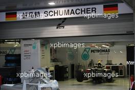 15.04.2010 Shanghai, China,  The car of Michael Schumacher (GER), Mercedes GP Petronas, W01 - Formula 1 World Championship, Rd 4, Chinese Grand Prix, Thursday