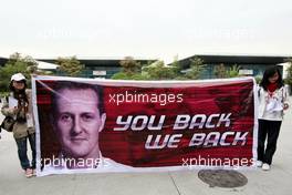 15.04.2010 Shanghai, China,  A banner for Michael Schumacher (GER), Mercedes GP Petronas - Formula 1 World Championship, Rd 4, Chinese Grand Prix, Thursday