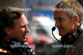 07.05.2010 Barcelona, Spain,  Christian Horner (GBR), Red Bull Racing, Sporting Director and Martin Whitmarsh (GBR), McLaren, Chief Executive Officer  - Formula 1 World Championship, Rd 5, Spanish Grand Prix, Friday Practice