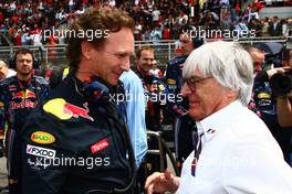 09.05.2010 Barcelona, Spain,  Christian Horner (GBR), Red Bull Racing, Sporting Director with Bernie Ecclestone (GBR) - Formula 1 World Championship, Rd 5, Spanish Grand Prix, Sunday Pre-Race Grid