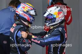 09.05.2010 Barcelona, Spain,  1st place Mark Webber (AUS), Red Bull Racing and Sebastian Vettel (GER), Red Bull Racing  - Formula 1 World Championship, Rd 5, Spanish Grand Prix, Sunday Podium