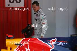 09.05.2010 Barcelona, Spain,  Michael Schumacher (GER), Mercedes GP Petronas looks at the Red Bull - Formula 1 World Championship, Rd 5, Spanish Grand Prix, Sunday Podium
