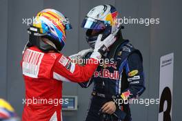 09.05.2010 Barcelona, Spain,  Fernando Alonso (ESP), Scuderia Ferrari and Sebastian Vettel (GER), Red Bull Racing - Formula 1 World Championship, Rd 5, Spanish Grand Prix, Sunday Podium