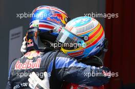 09.05.2010 Barcelona, Spain,  Mark Webber (AUS), Red Bull Racing and Fernando Alonso (ESP), Scuderia Ferrari - Formula 1 World Championship, Rd 5, Spanish Grand Prix, Sunday Podium